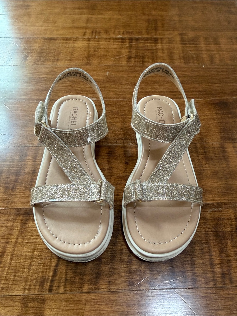 Rachel Zoe Glitter Gold Girls' Strappy Sandals